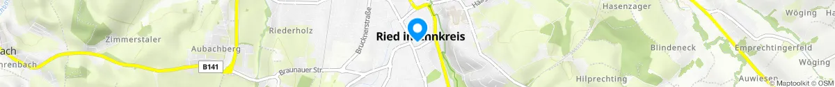 Kartendarstellung des Standorts für Neue Stadt-Apotheke Zum grünen Kreuz in 4910 Ried im Innkreis